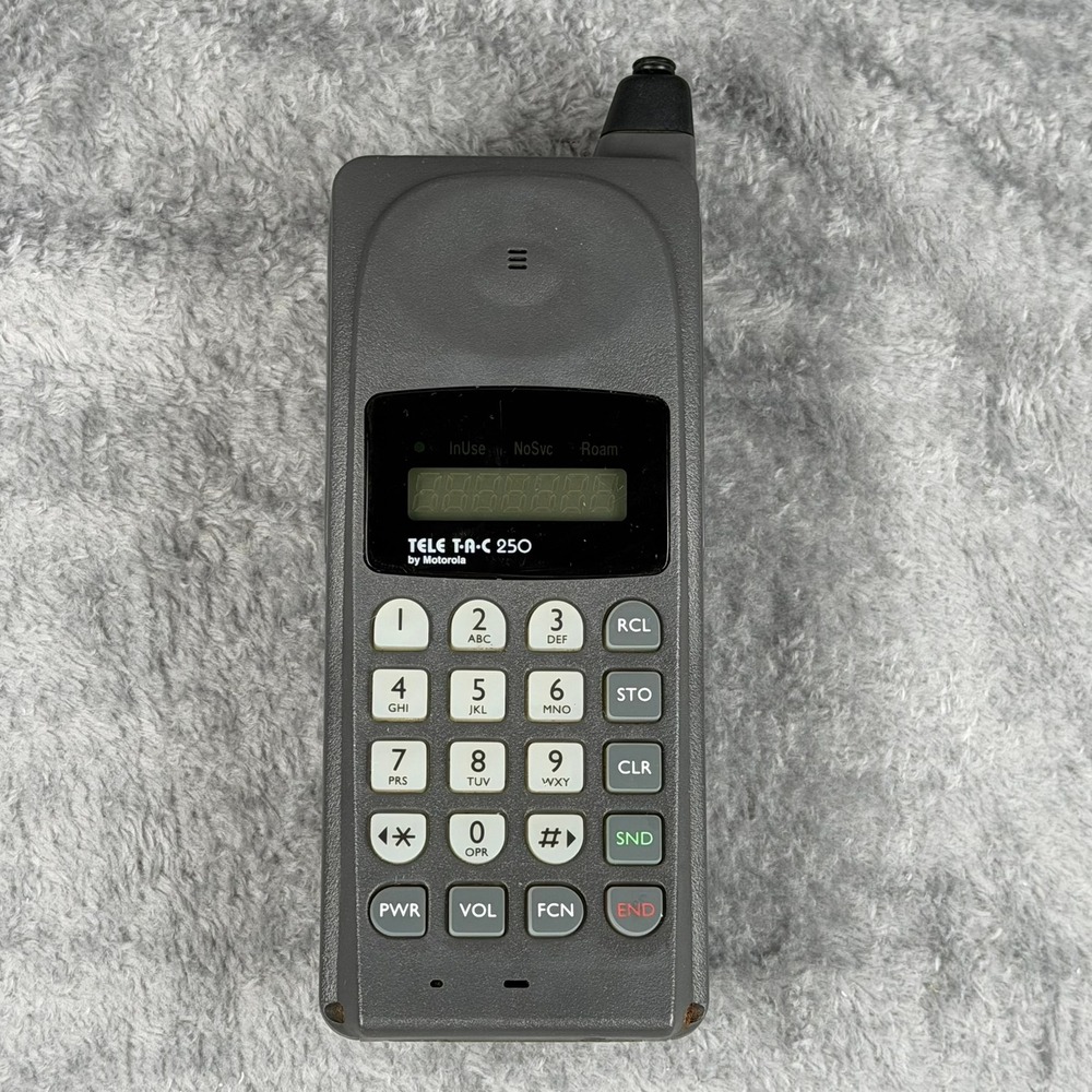 Vintage Motorola Tele T-A-C 250 Cell Phone Gray Retro Prop Untested No Charger